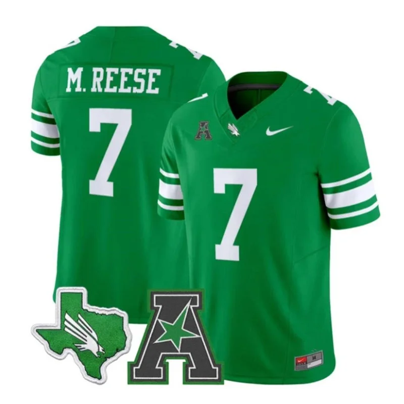 North Texas Mean Green #7 Max Reese Nike Green Football Game Jersey