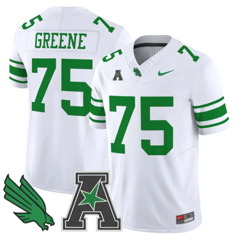 North Texas Mean Green Retired Player #75 Joe Greene Nike White Football Game Jersey