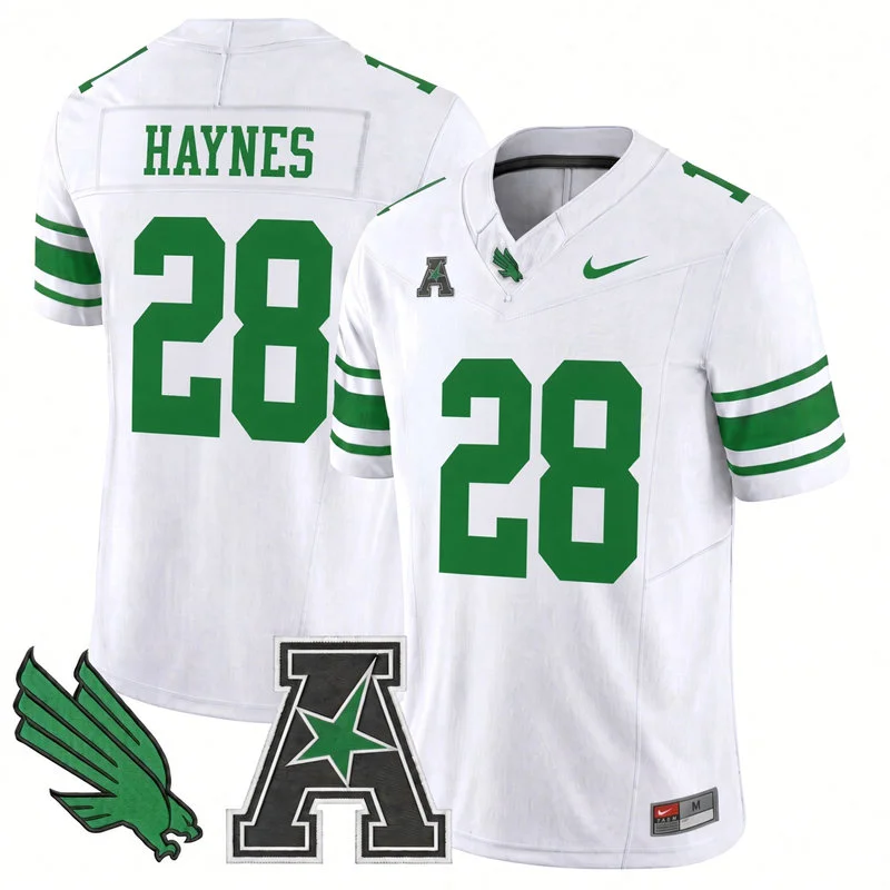 North Texas Mean Green Retired Player #28 Abner Haynes Nike White Football Game Jersey