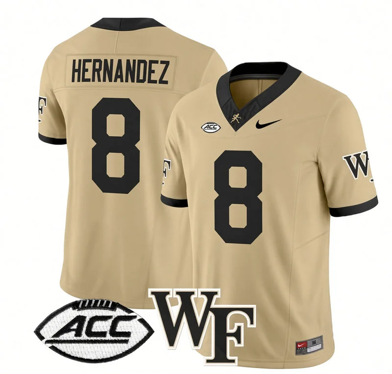 Wake Forest Demon Deacons #8 Carlos Hernandez Nike Yellow College Football Game Jersey