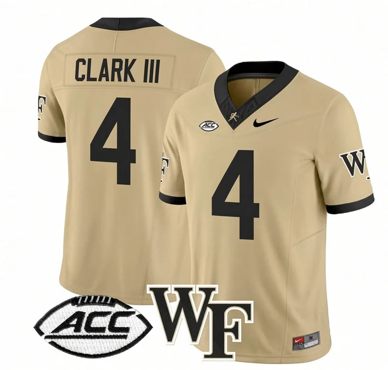 Wake Forest Demon Deacons #4 Ty Clark III Nike Yellow College Football Game Jersey