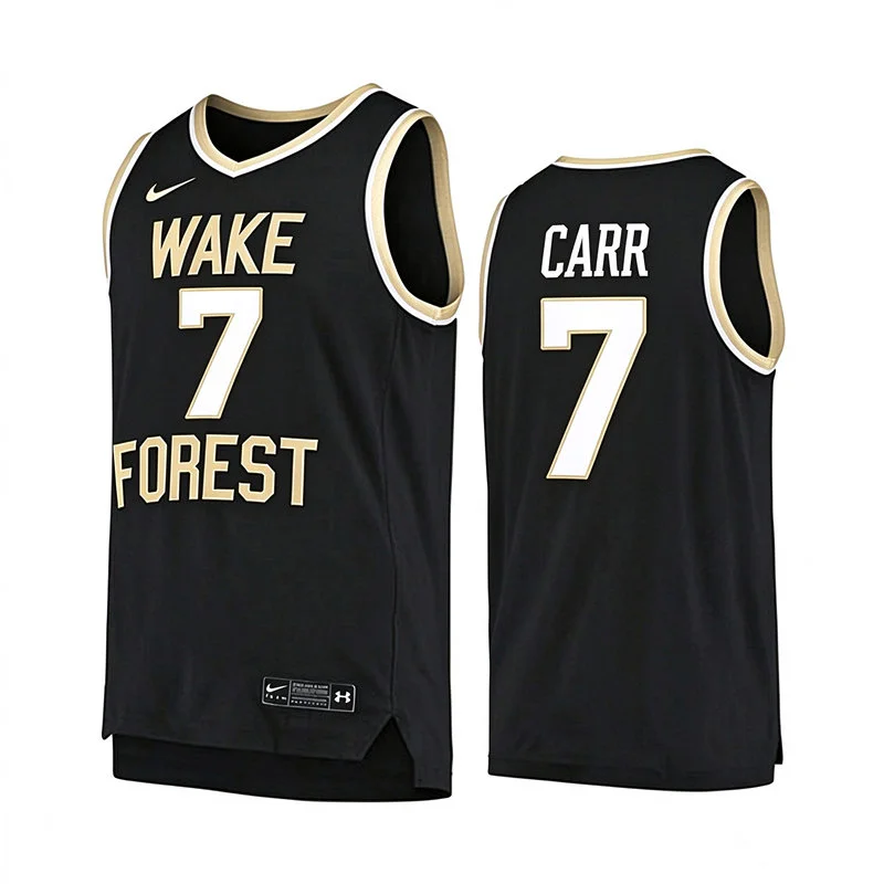 Wake Forest Demon Deacons #7 Isaac Carr Nike Black College Basketball Game Jersey