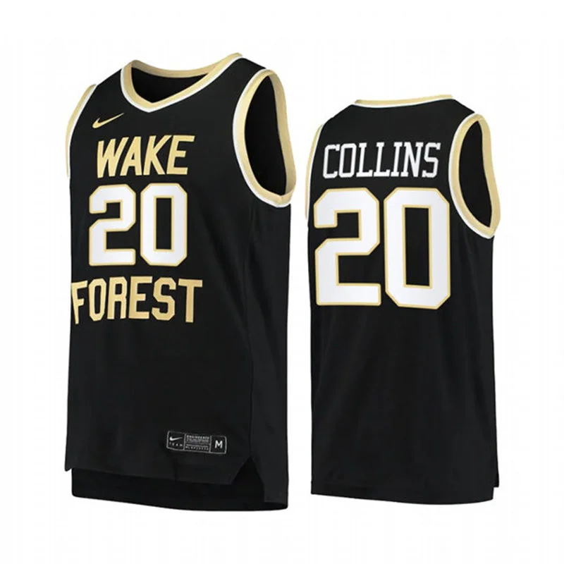 Wake Forest Demon Deacons #20 John Collins Nike Black College Basketball Game Jersey