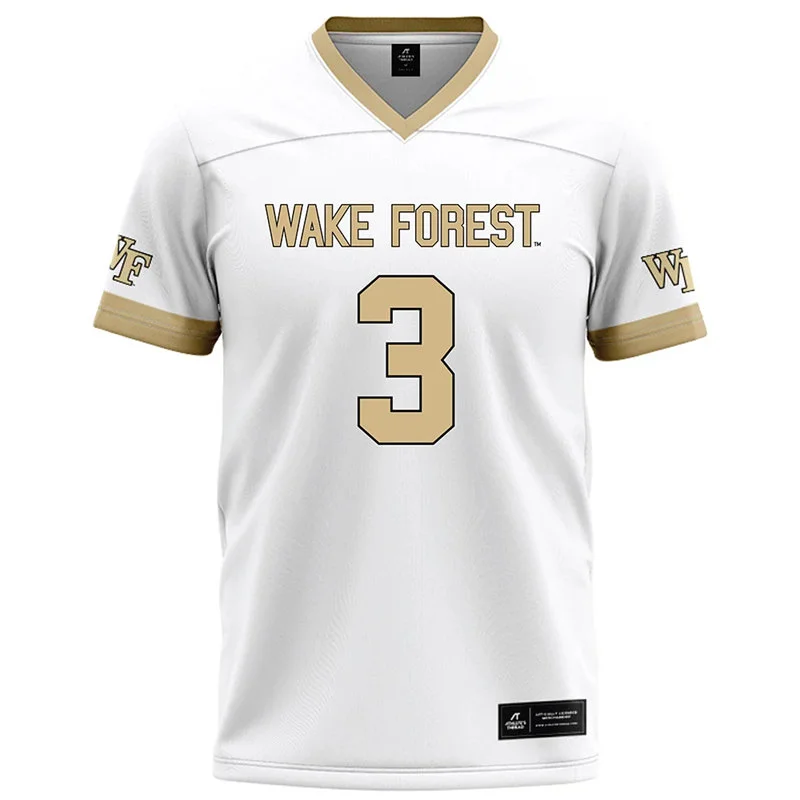 Wake Forest Demon Deacons #3 Gio Lopez Nike White Gold Football Game Jersey