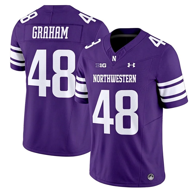 Northwestern Wildcats Retired Player #48 Otto Graham Purple Football Game Jersey