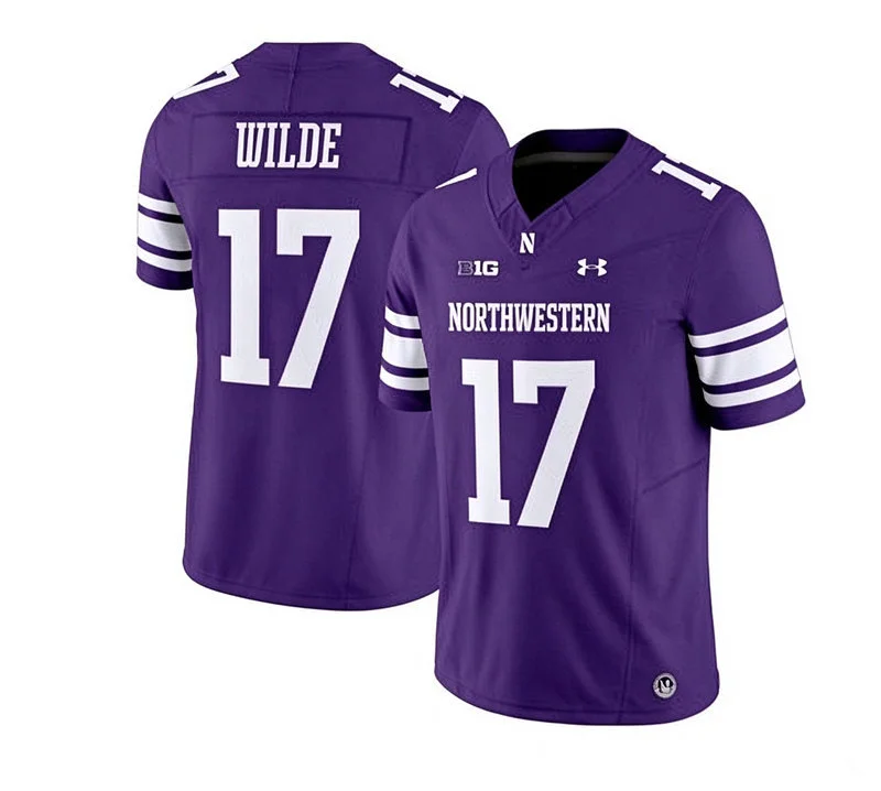 Northwestern Wildcats #17 Griffin Wilde Purple Football Game Jersey