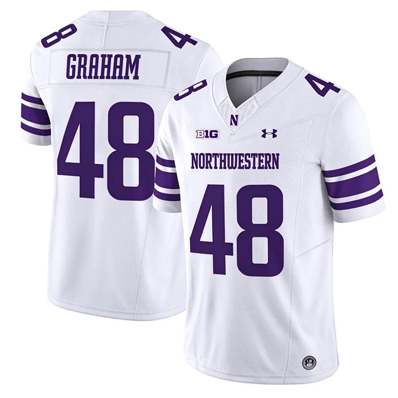 Northwestern Wildcats Retired Player #48 Otto Graham White Football Game Jersey