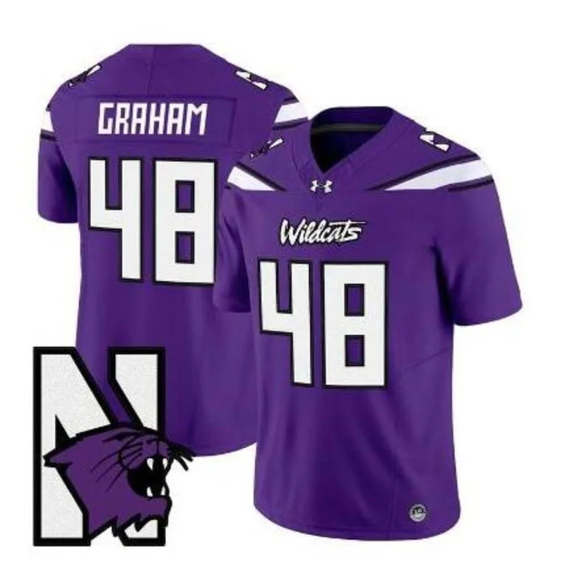 Northwestern Wildcats Retired Player #48 Otto Graham Purple 95 Lives On Retro Football Jersey