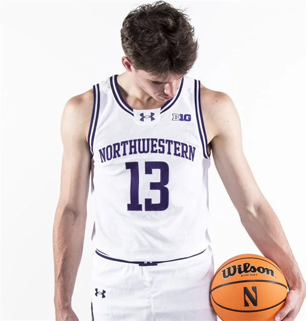 Northwestern Wildcats #13 Brooks Barnhizer 2024 White Basketball Game Jersey