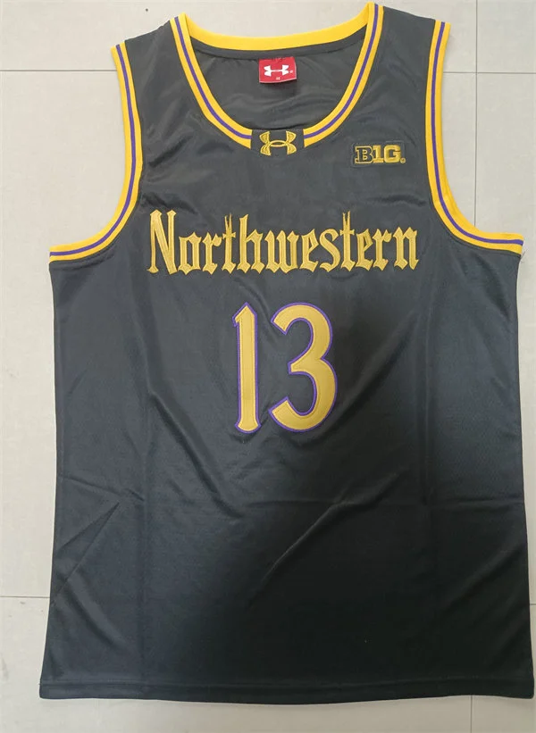 Northwestern Wildcats #13 Brooks Barnhizer 2024 Black Basketball Game Jersey