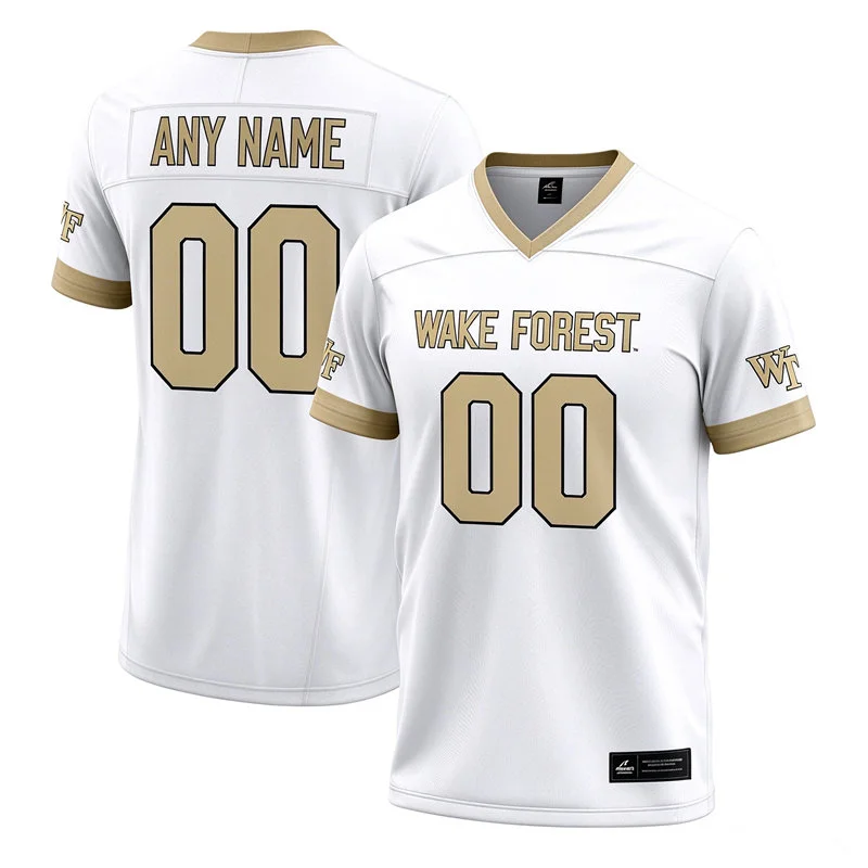 Wake Forest Demon Deacons Custom Nike White Yellow College Football Game Jersey