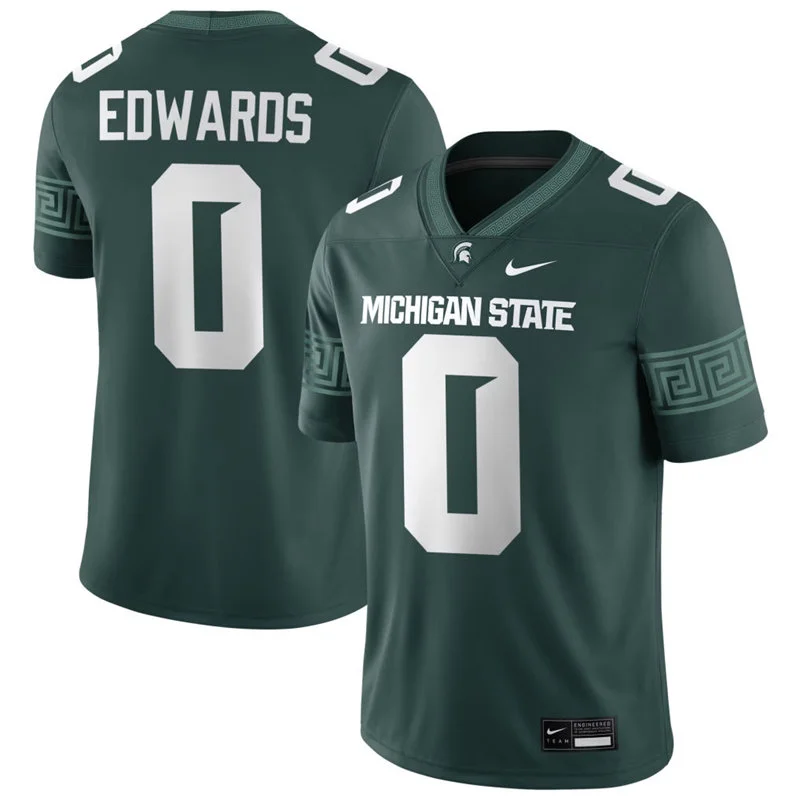 Michigan State Spartans #0 Cam Edwards Green Football Game Jersey
