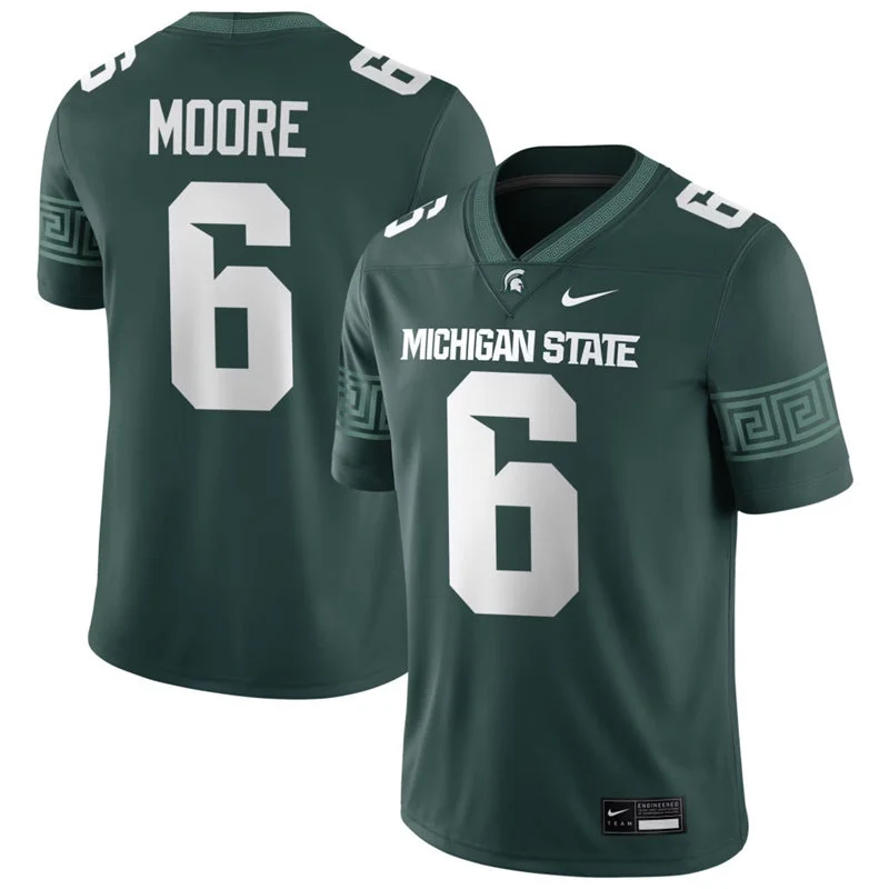Michigan State Spartans #6 Fredrick Moore Green Football Game Jersey