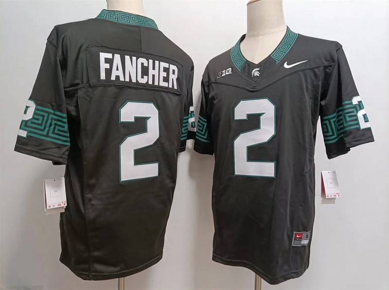 Michigan State Spartans #2 Cam Fancher Black Football Game Jersey