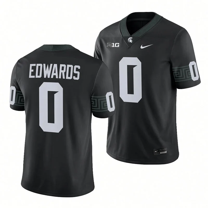 Michigan State Spartans #0 Cam Edwards Black Football Game Jersey