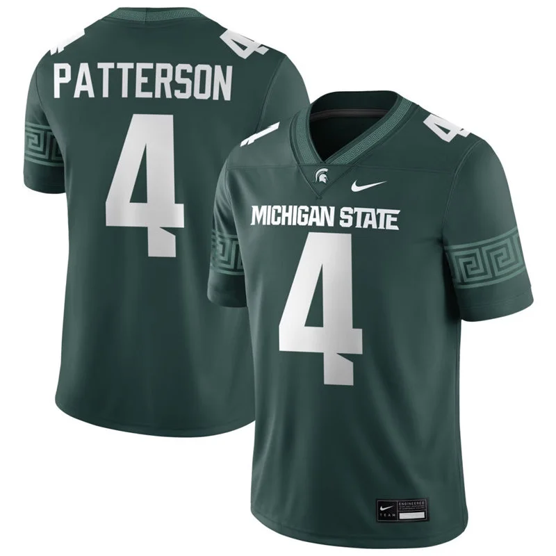 Michigan State Spartans #4 Jaziun Patterson Green Football Game Jersey