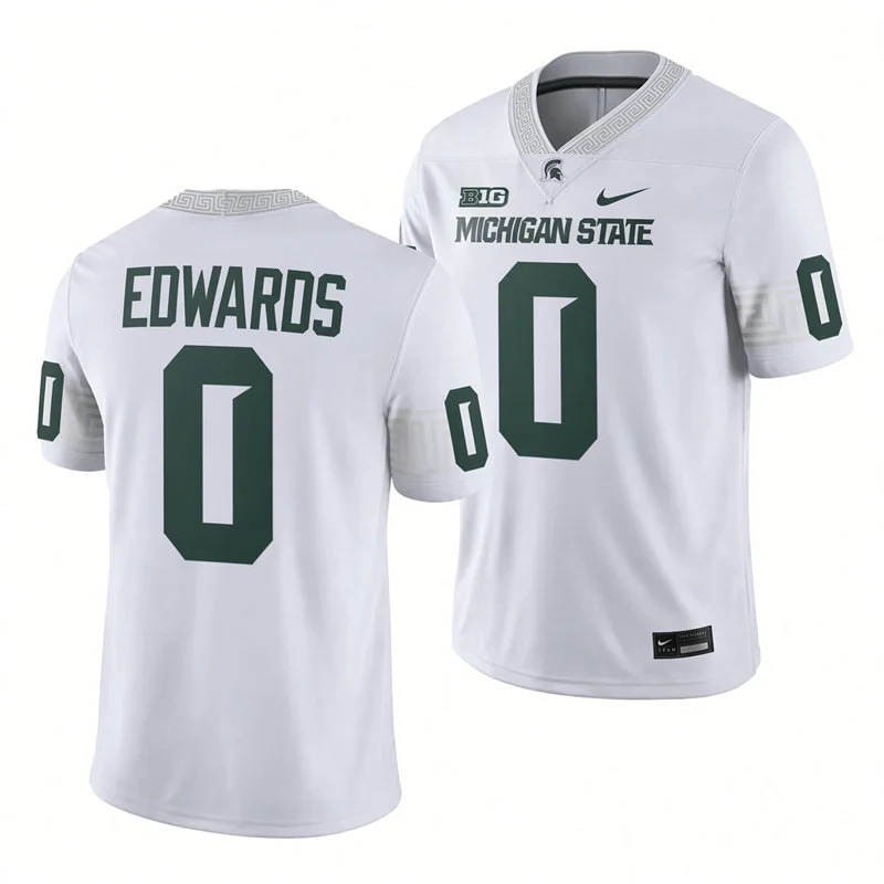 Michigan State Spartans #0 Cam Edwards  White Football Game Jersey