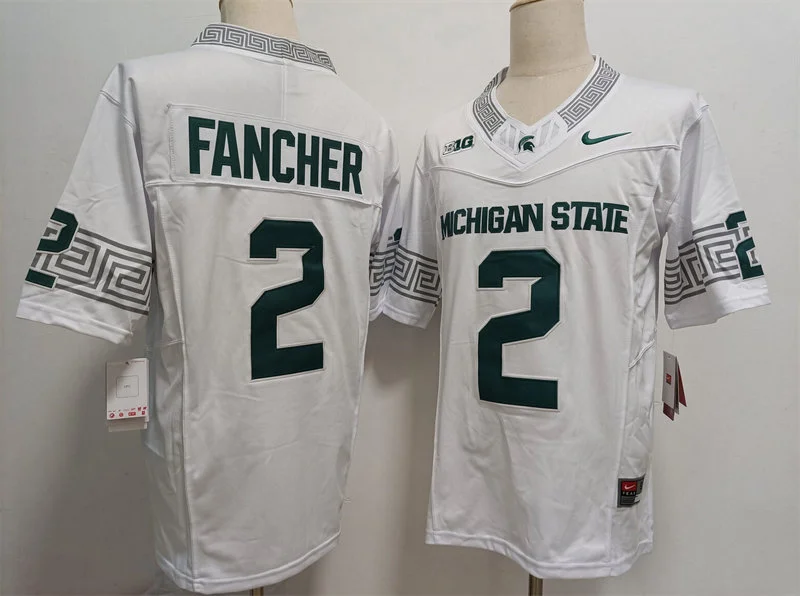 Michigan State Spartans #2 Cam Fancher  White Football Game Jersey
