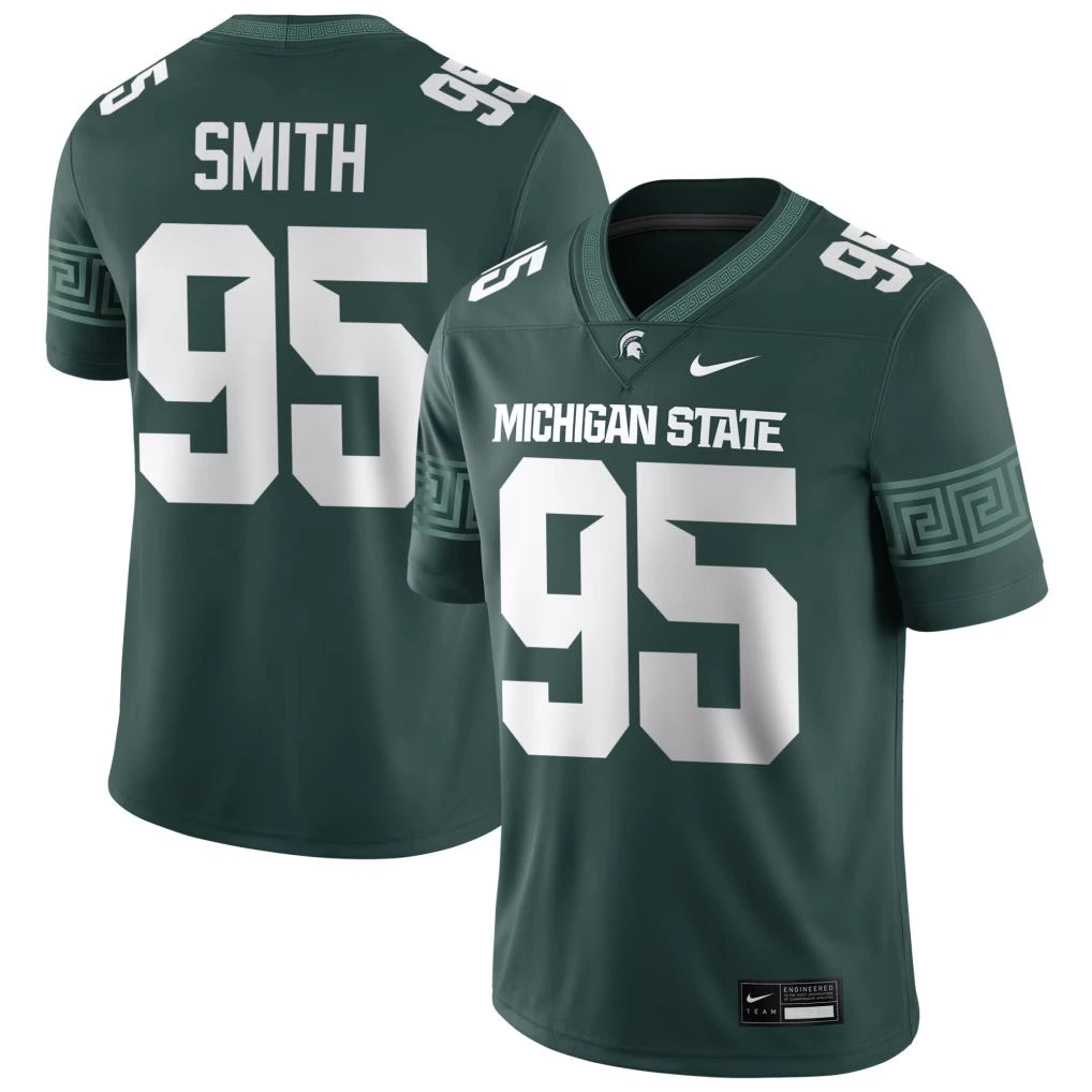 Michigan State Spartans Retired Player #95 Bubba Smith Green Football Game Jersey