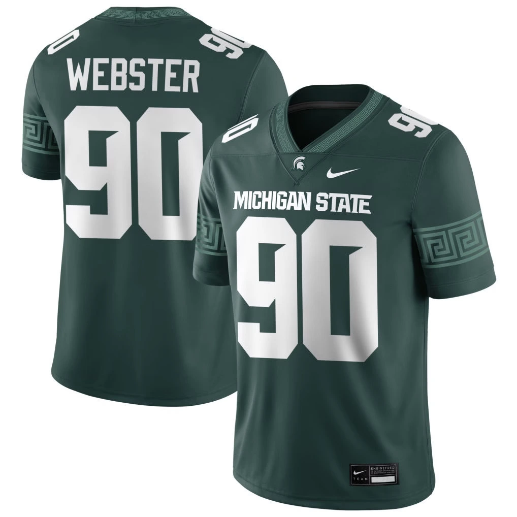 Michigan State Spartans Retired Player #90 George Webster Green Football Game Jersey