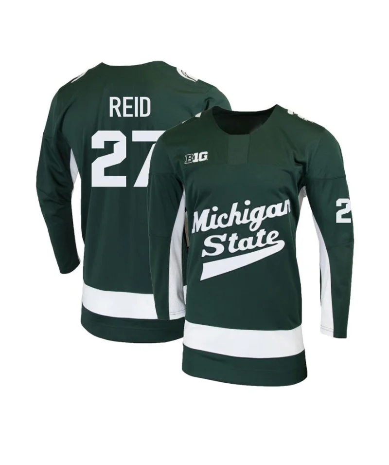 Michigan State Spartans #27 Chase Reid Green Hockey Game Jersey