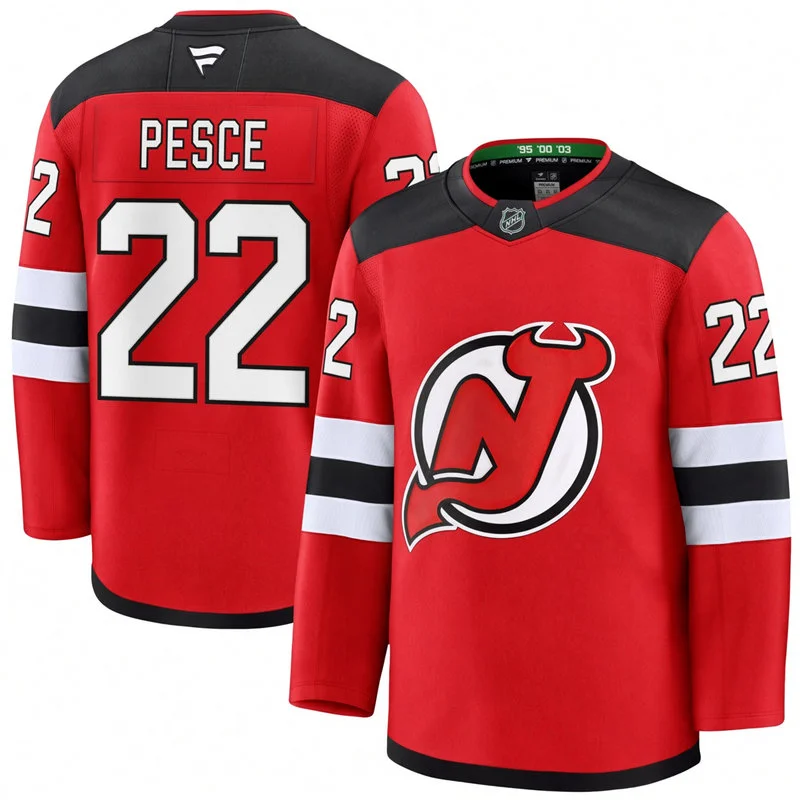 Mens New Jersey Devils #22 Brett Pesce Fanatics Home Red Premium Jersey