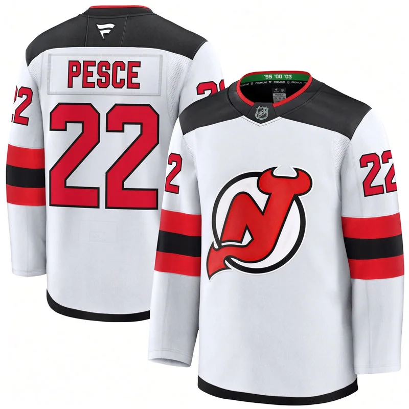 Mens New Jersey Devils #22 Brett Pesce Fanatics Away White Premium Jersey