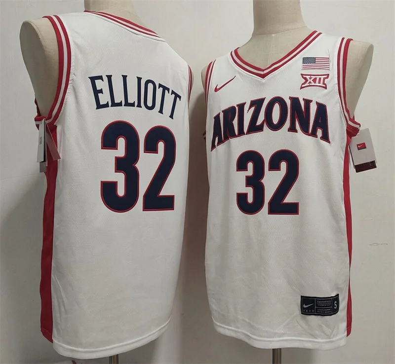 Arizona Wildcats #32 Sean Elliott White Retro College Basketball Game Jersey