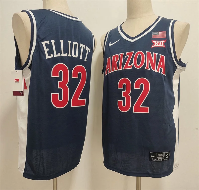 Arizona Wildcats #32 Sean Elliott Navy Retro College Basketball Game Jersey