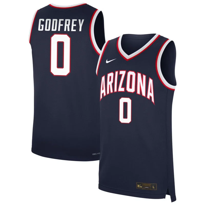 Arizona Wildcats #3 Caleb Holt 2027 Navy Basketball Game Jersey