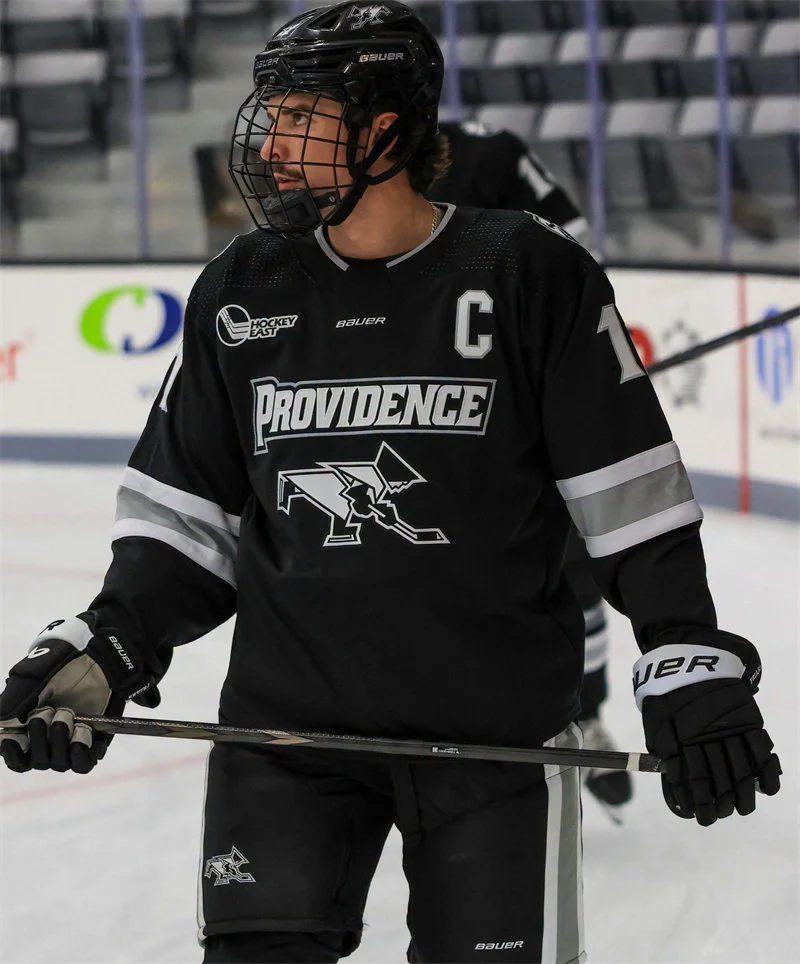 Providence Friars #11 Graham Gamache 2026 Bauer Black Hockey Game Jersey