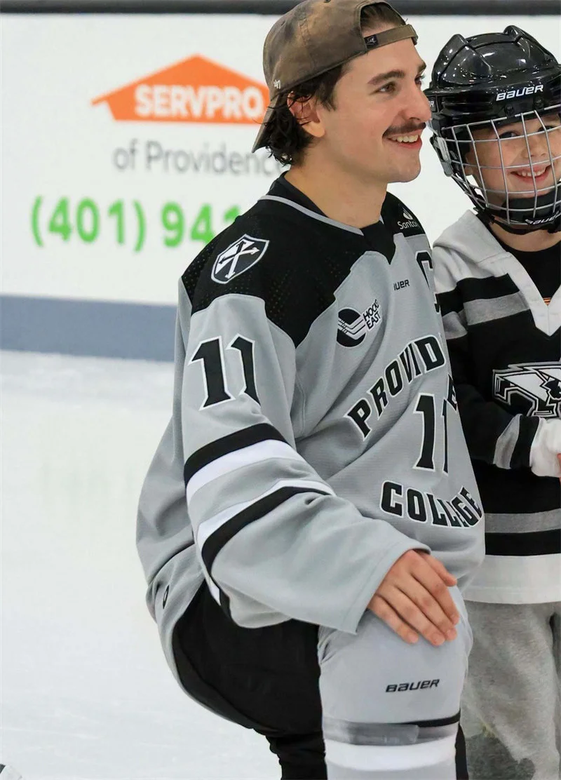 Providence Friars #11 Graham Gamache 2026 Bauer Gray Hockey Game Jersey