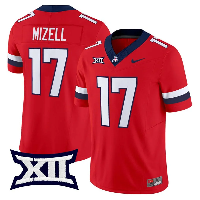 Arizona Wildcats #17 Isaiah Mizell Red 2026 XII Football Game Jersey
