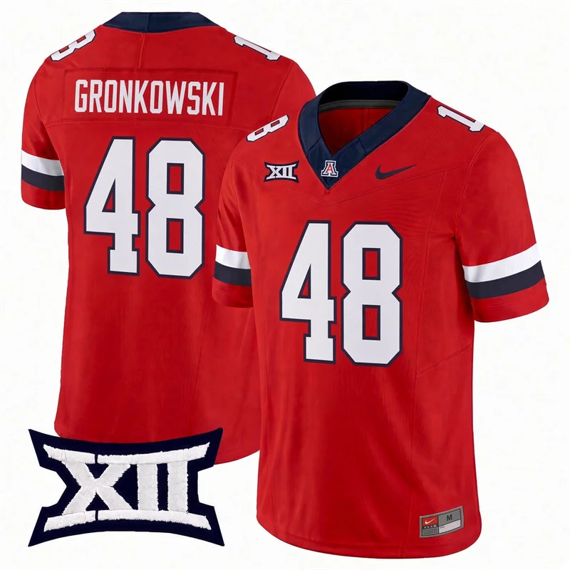 Arizona Wildcats #48 Rob Gronkowski Red 2026 XII Football Game Jersey