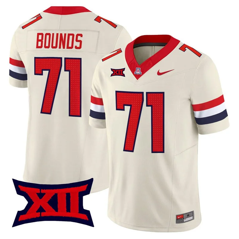 Arizona Wildcats #71 Tristan Bounds Nike Cream Alternate Football Game Jersey