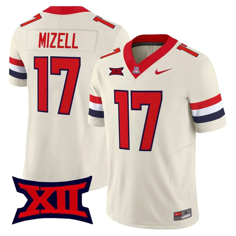 Arizona Wildcats #17 Isaiah Mizell Nike Cream Alternate Football Game Jersey