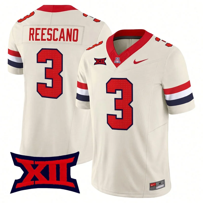 Arizona Wildcats #3 Kedrick Reescano Nike Cream Alternate Football Game Jersey