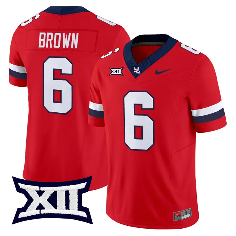 Arizona Wildcats #6 Taye Brown Red 2026 XII Football Game Jersey