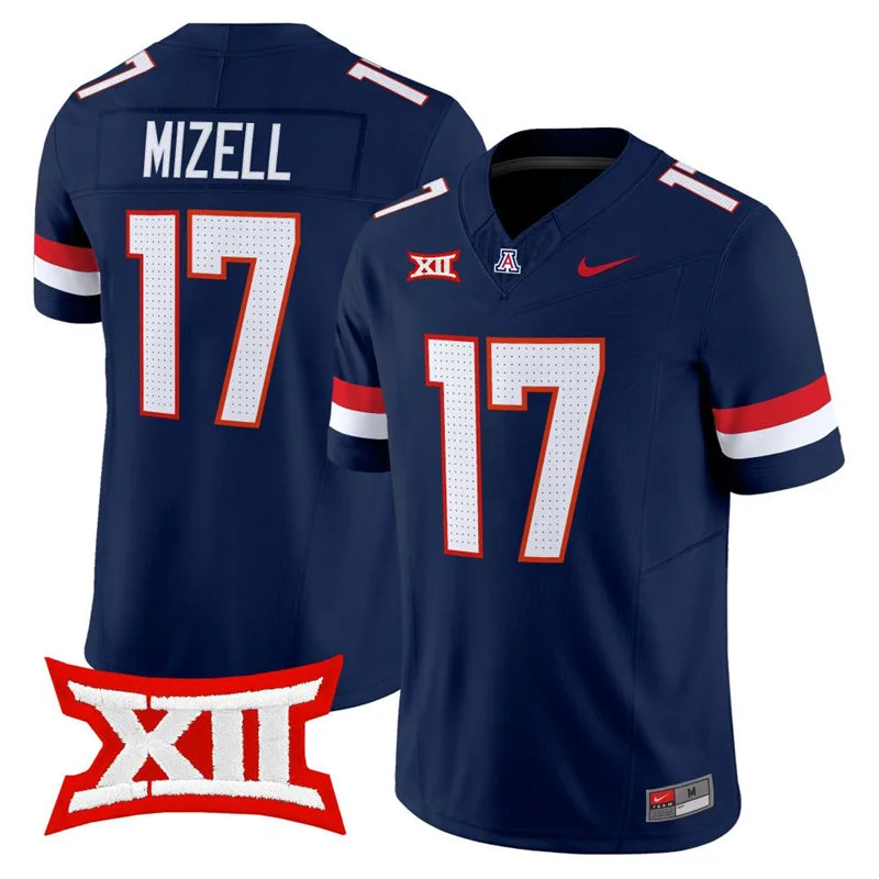 Arizona Wildcats #17 Isaiah Mizell Navy 2026 XII Football Game Jersey