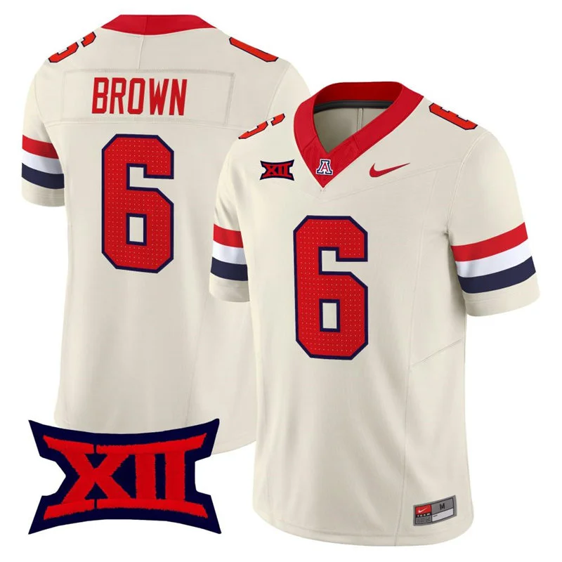 Arizona Wildcats #6 Taye Brown Nike Cream Alternate Football Game Jersey