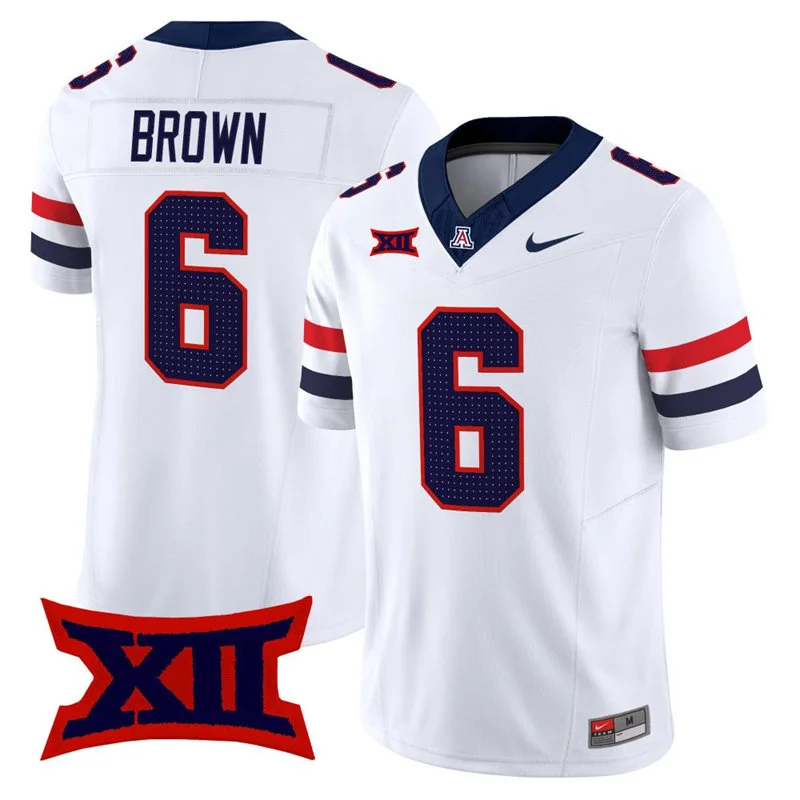 Arizona Wildcats #6 Taye Brown White 2026 XII College Football Game Jersey