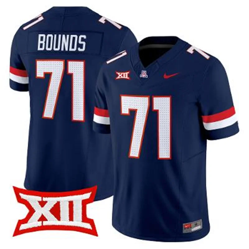 Arizona Wildcats #71 Tristan Bounds Navy 2026 XII Football Game Jersey