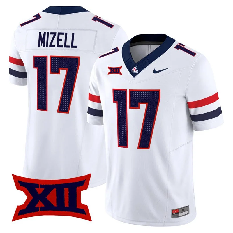 Arizona Wildcats #17 Isaiah Mizell White 2026 XII College Football Game Jersey