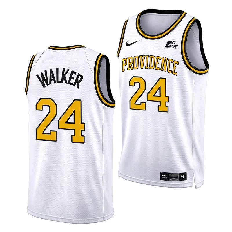 Providence Friars #24 Jimmy Walker Nike White Gold College Basketball Retro Jersey