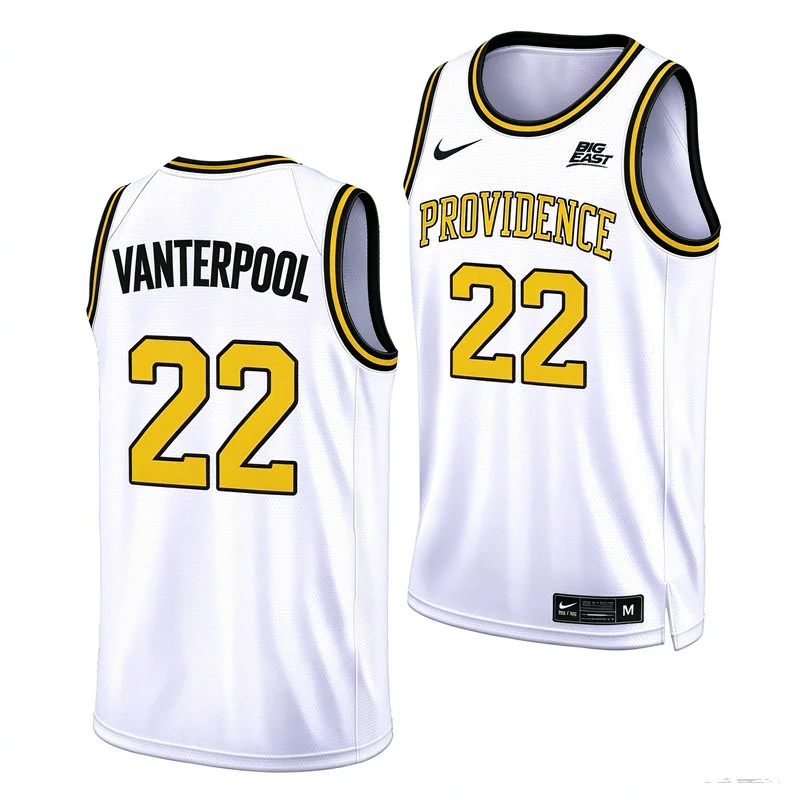 Providence Friars #22 Devin Vanterpool Nike White Gold College Basketball Retro Jersey