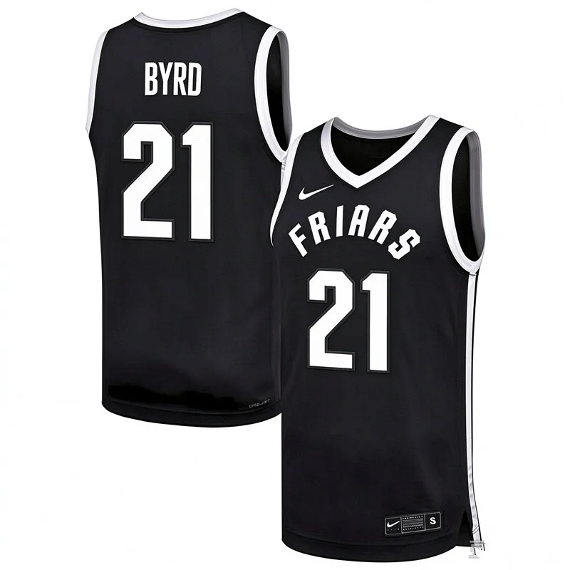 Providence Friars #21 Miles Byrd 2027 Black Basketball Game Jersey