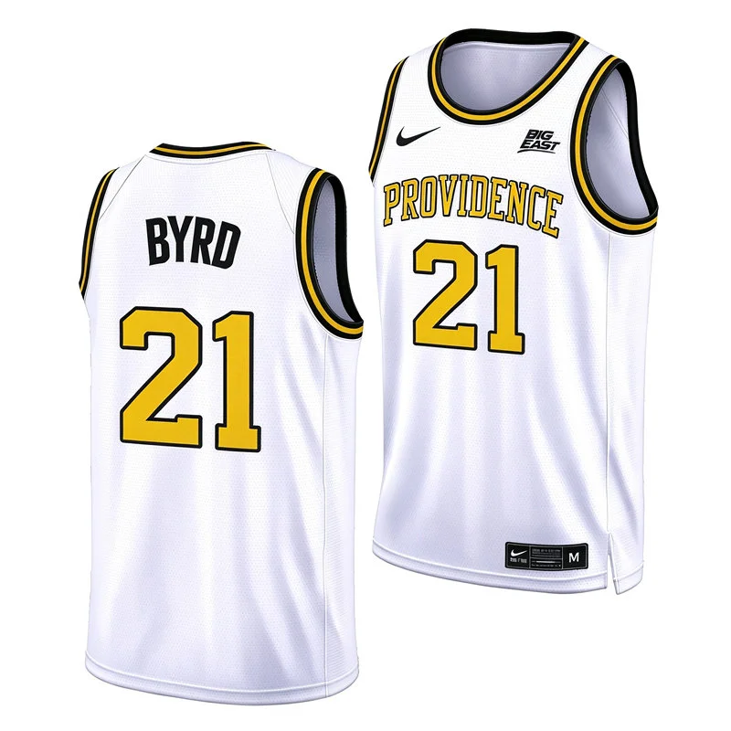 Providence Friars #21 Miles Byrd Nike White Gold College Basketball Retro Jersey
