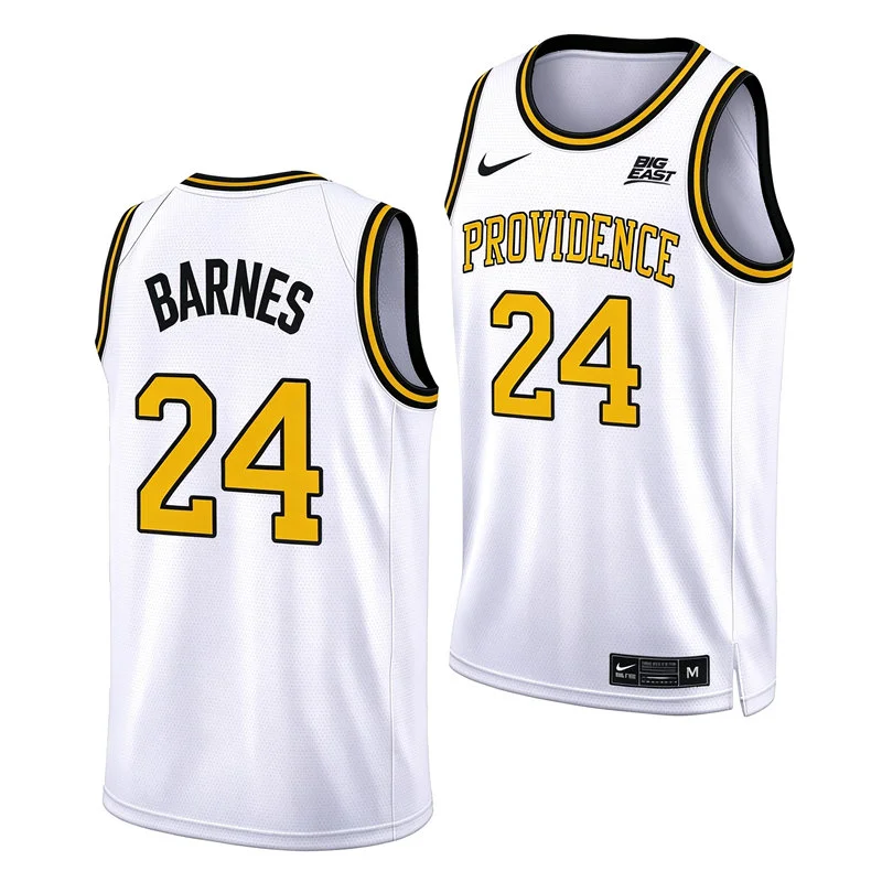 Providence Friars #24 Marvin Barnes Nike White Gold College Basketball Retro Jersey