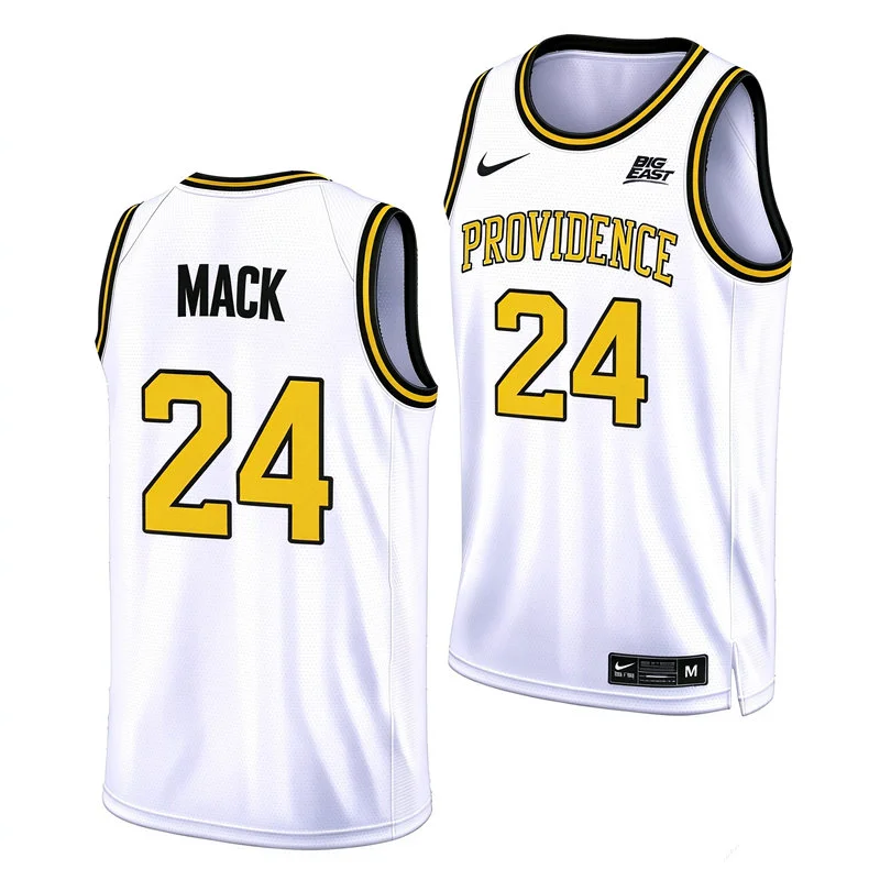 Providence Friars #24 Malik Mack Nike White Gold College Basketball Retro Jersey