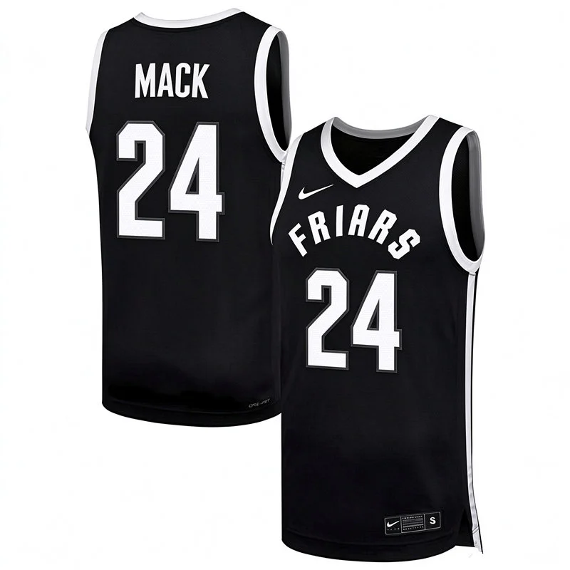 Providence Friars #24 Malik Mack 2027 Black Basketball Game Jersey